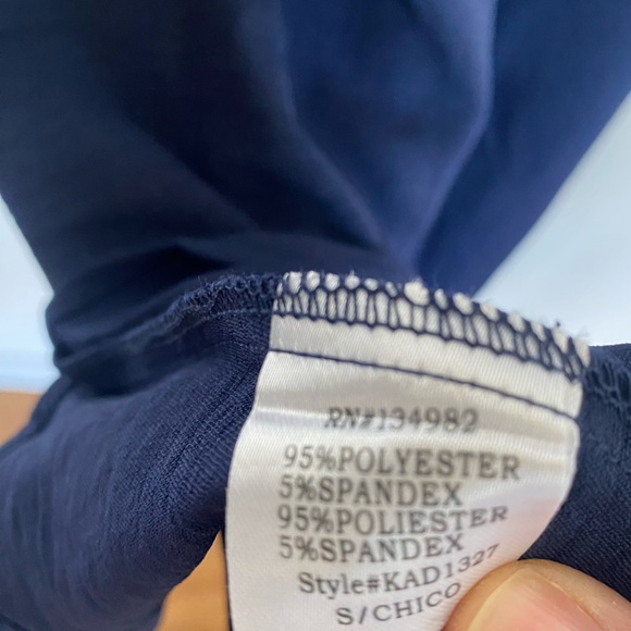 NWT Short Sleeve Navy Blue Ruched Front Flowy Midi Dress Small Medium Large - Picture 10 of 10